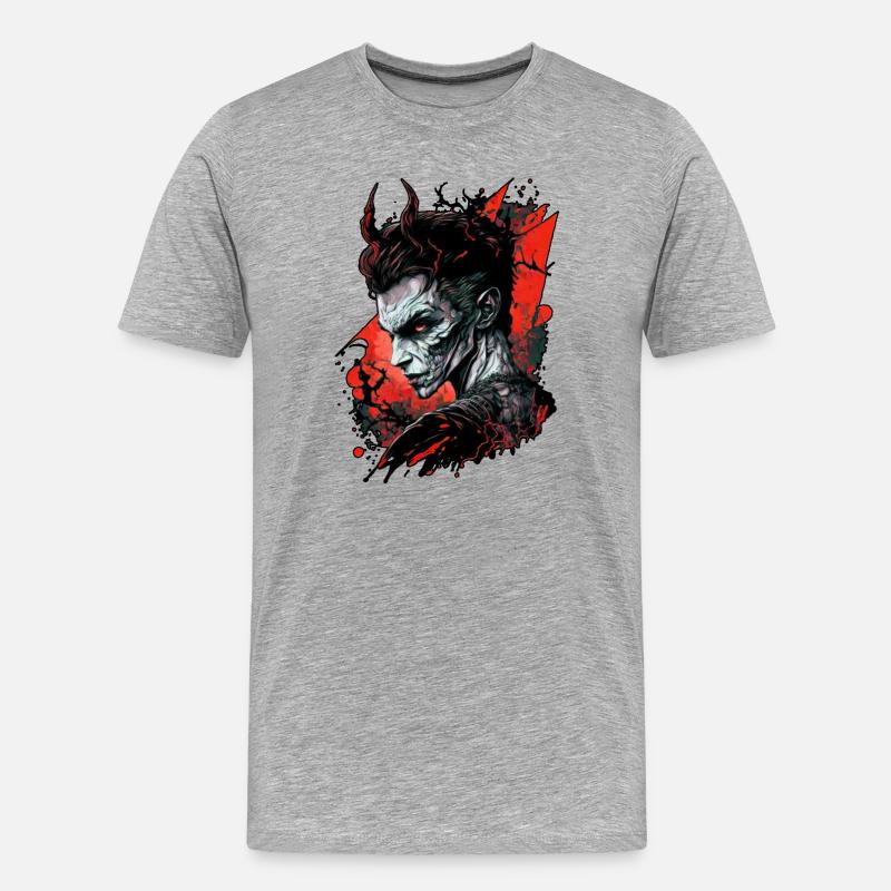 Modedämon 01 - Männer Premium Bio T-Shirt - Grau meliert