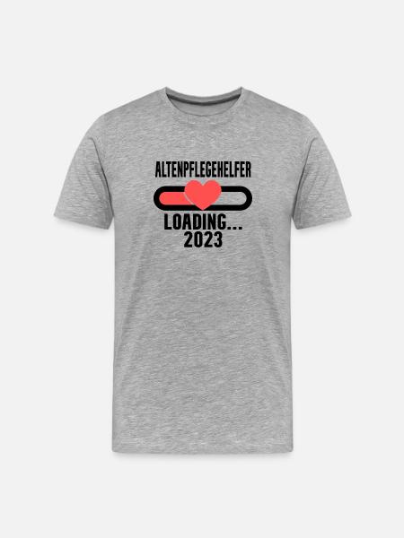 Altenpflegehelfer Beruf Loading 2023 - Männer Premium Bio T-Shirt - Grau meliert