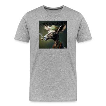 Cannabiche 04 mit Typografie - Männer Premium Bio T-Shirt - Grau meliert - Vorne - Damien (186cm)