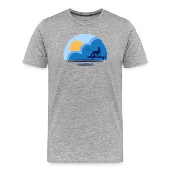 Angeln, Angelfreund, Angeln - Männer Premium Bio T-Shirt - Grau meliert - Vorne - Damien (186cm)