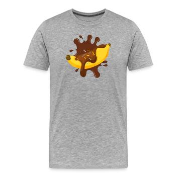 chocolat, fan de chocolat, banana split - T-shirt bio Premium Homme - gris chiné - Devant - Damien (186cm)