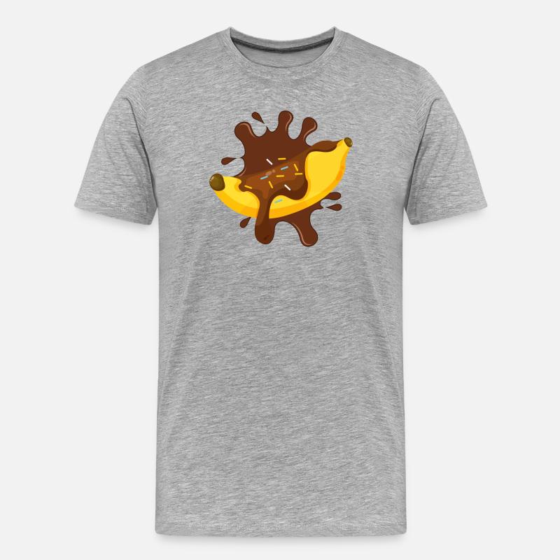 Schokolade, Schokoladenfächer, Bananensplit - Männer Premium Bio T-Shirt - Grau meliert