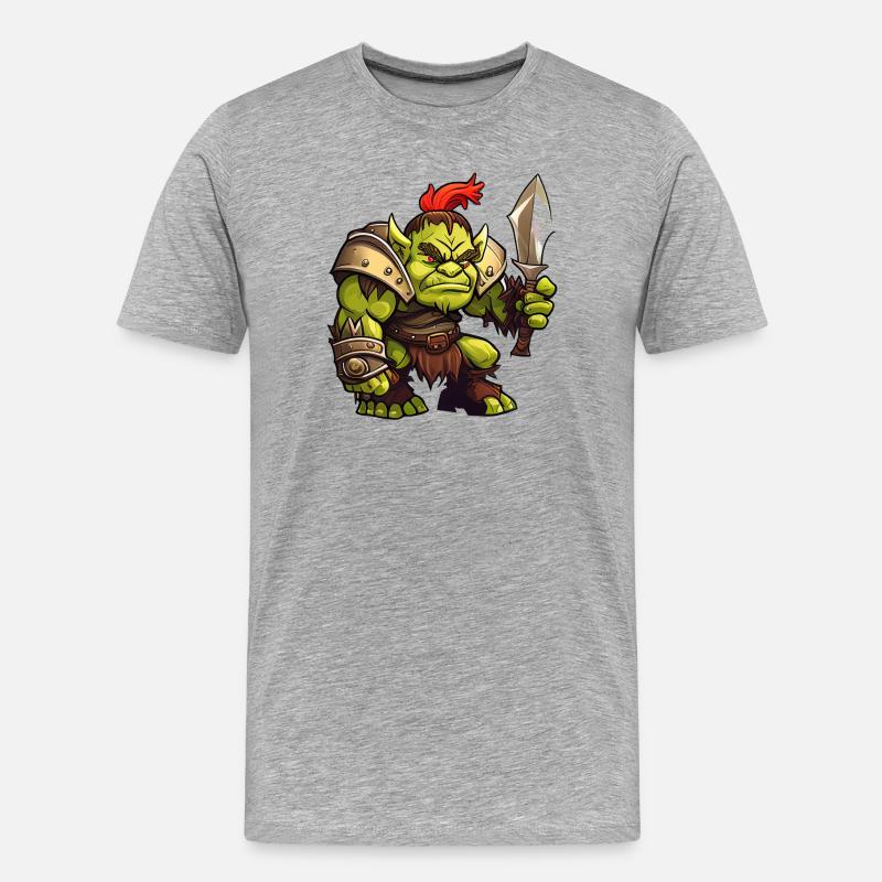 Orc - Männer Premium Bio T-Shirt - Grau meliert