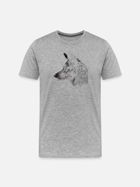 ASCII Chien - T-shirt bio Premium Homme - gris chiné