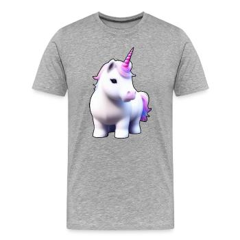 Retro Unicorn T-Shirt – Spaßiges Geschenk für Unicorn l - Männer Premium Bio T-Shirt - Grau meliert - Vorne - Damien (186cm)