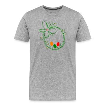 Easter nest with Easter eggs - Men's Premium Organic T-Shirt - heather grey - Front - Damien (186cm)