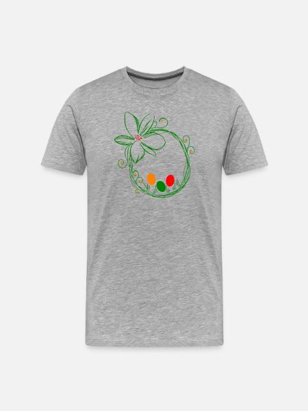 Easter nest with Easter eggs - Men's Premium Organic T-Shirt - heather grey