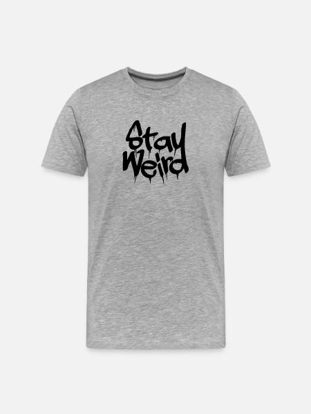 RESTEZ BIZARRE NOIR - T-shirt bio Premium Homme - gris chiné
