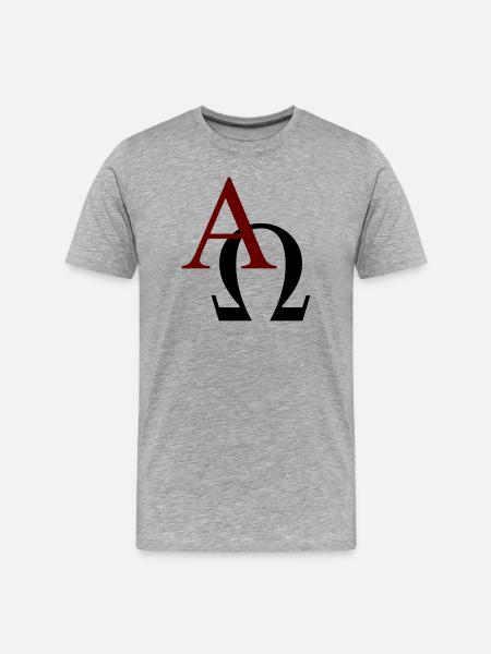 Alpha und Omega - Männer Premium Bio T-Shirt - Grau meliert