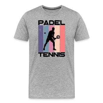 Padel-Tennis Statement Spieler Racket Training - Männer Premium Bio T-Shirt - Grau meliert - Vorne - Damien (186cm)