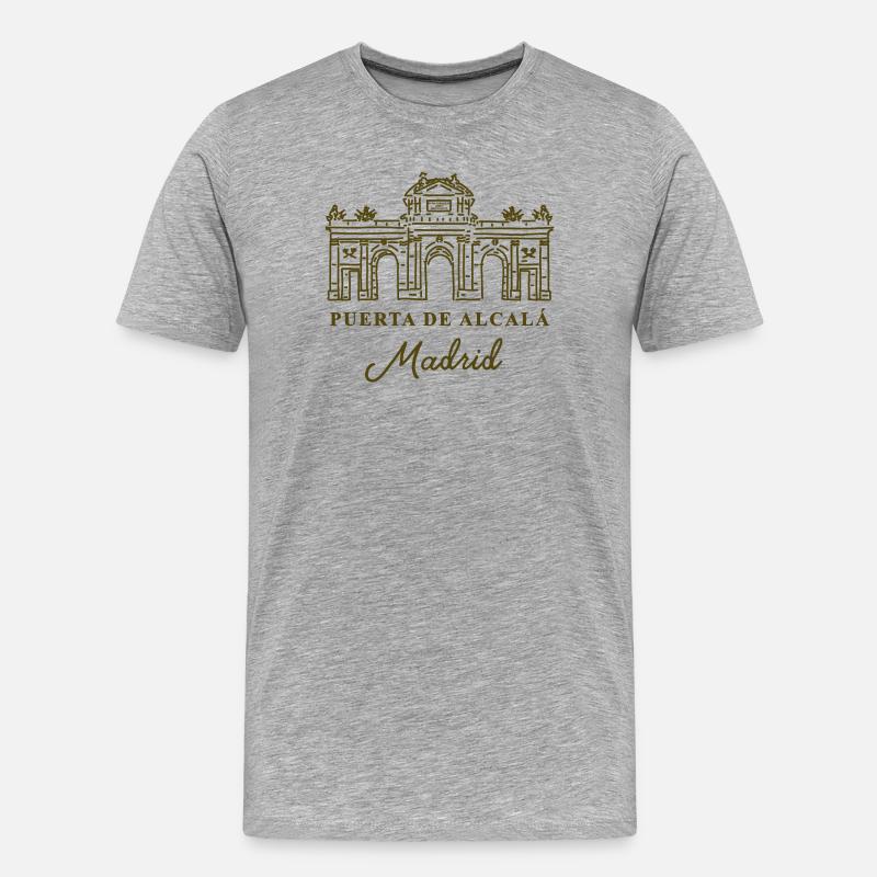 Puerta de Alcalá, Madrid, Spanien - Männer Premium Bio T-Shirt - Grau meliert