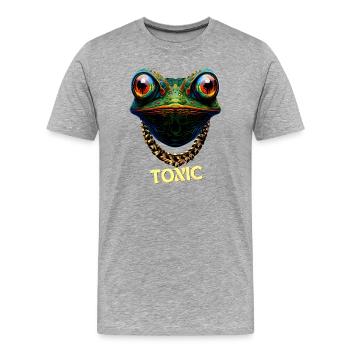 Niedlicher giftiger Frosch - Männer Premium Bio T-Shirt - Grau meliert - Vorne - Damien (186cm)