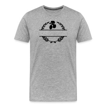 Bahnradfahrer Lorbeerkranz - Männer Premium Bio T-Shirt - Grau meliert - Vorne - Damien (186cm)