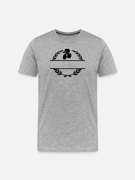 Bahnradfahrer Lorbeerkranz - Männer Premium Bio T-Shirt - Grau meliert
