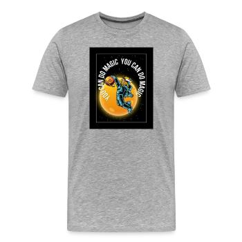Astronaut Viking Universe - Vous pouvez faire de la magie - T-shirt bio Premium Homme - gris chiné - Devant - Damien (186cm)