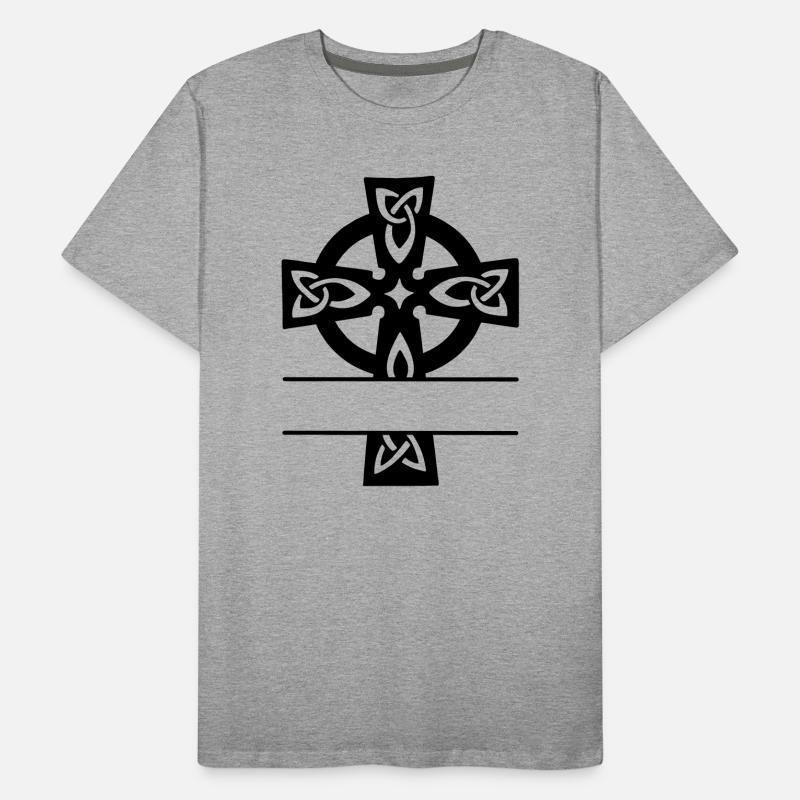Logo du monogramme de croix celtique T-shirt bio Premium Homme