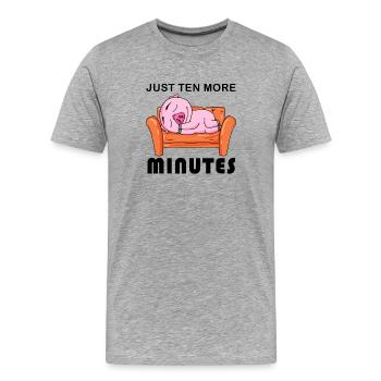 Dormez seulement dix minutes - T-shirt bio Premium Homme - gris chiné - Devant - Damien (186cm)
