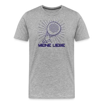 Padelspiel Racket Padel Sportart Spieler Statement - Männer Premium Bio T-Shirt - Grau meliert - Vorne - Damien (186cm)