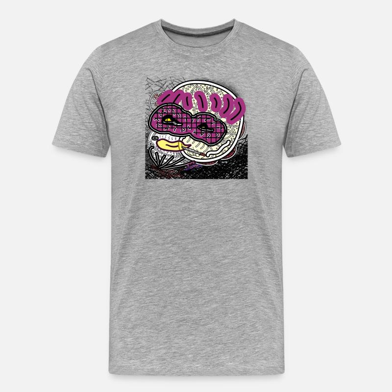 Comic-Mann - Männer Premium Bio T-Shirt - Grau meliert