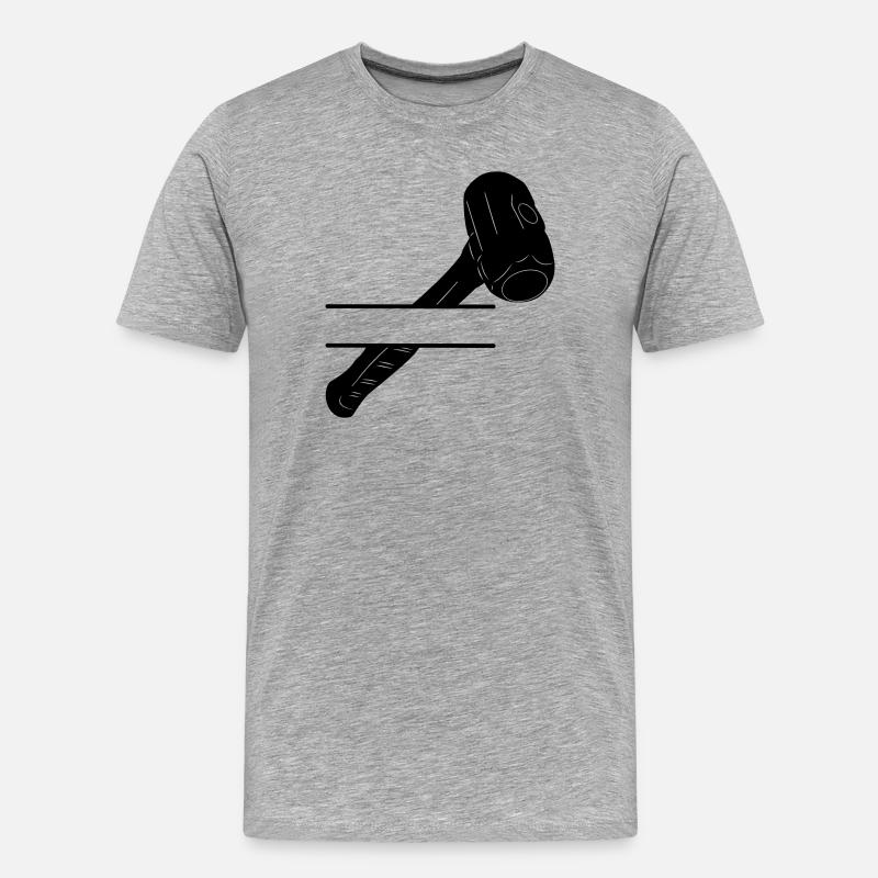 Hammermonogramm zum Abbruch - Männer Premium Bio T-Shirt - Grau meliert