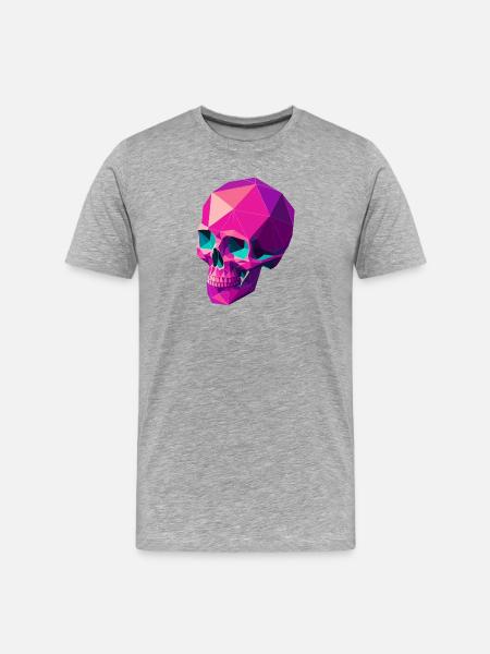 Geometric Skull - Men's Premium Organic T-Shirt - heather grey