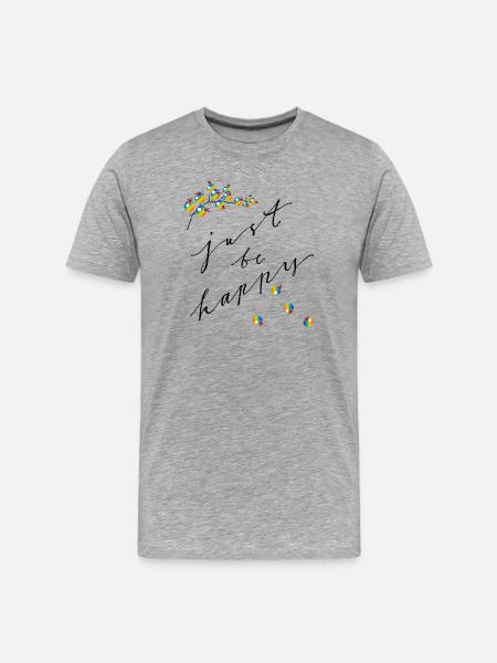 Soyez simplement heureux - T-shirt bio Premium Homme - gris chiné
