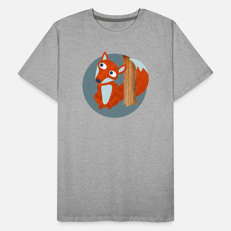 Fox Structure Woodland Nursery Pattern Comic Men's Premium Organic T-Shirt