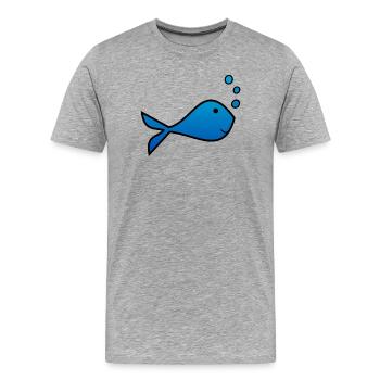 SARDINE. FISH. APRIL FOOL. EASTER. SEA - Men's Premium Organic T-Shirt - heather grey - Front - Damien (186cm)
