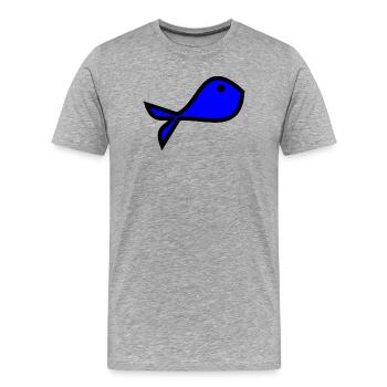 SARDINE. FISH. APRIL FOOL. EASTER. SEA - Men's Premium Organic T-Shirt - heather grey - Front - Damien (186cm)