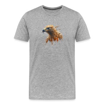 Amerikanischer Adler - Männer Premium Bio T-Shirt - Grau meliert - Vorne - Damien (186cm)