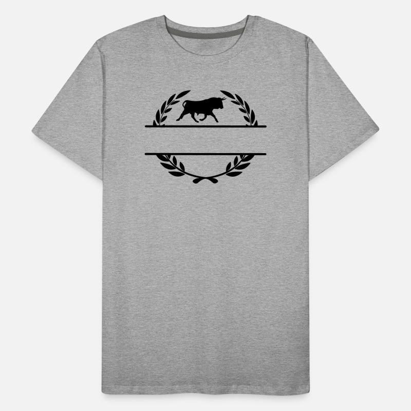 Stier im Lorbeerkranzmonogramm Männer Premium Bio T-Shirt