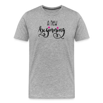 Ein neuer Anfang - Männer Premium Bio T-Shirt - Grau meliert - Vorne - Damien (186cm)