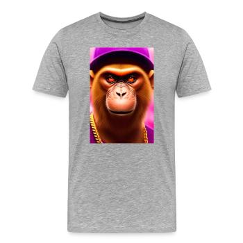 Cooler Affe - Männer Premium Bio T-Shirt - Grau meliert - Vorne - Damien (186cm)