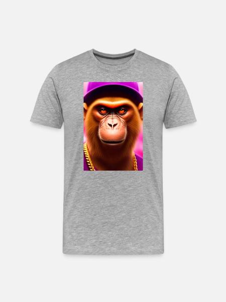 cool monkey - Men's Premium Organic T-Shirt - heather grey