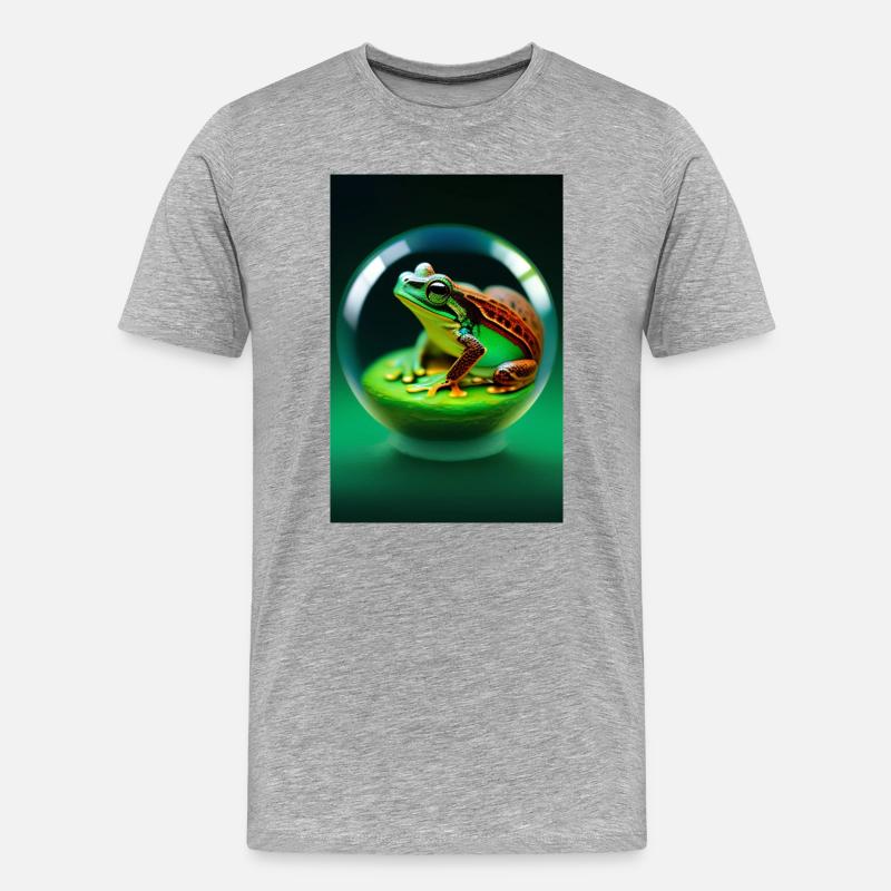 Frosch in einer Kugel - Männer Premium Bio T-Shirt - Grau meliert