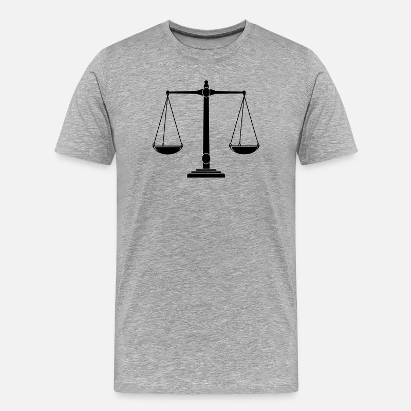 Tellerwaage - Männer Premium Bio T-Shirt - Grau meliert