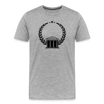 Court in laurel wreaths small asterisks - Men's Premium Organic T-Shirt - heather grey - Front - Damien (186cm)