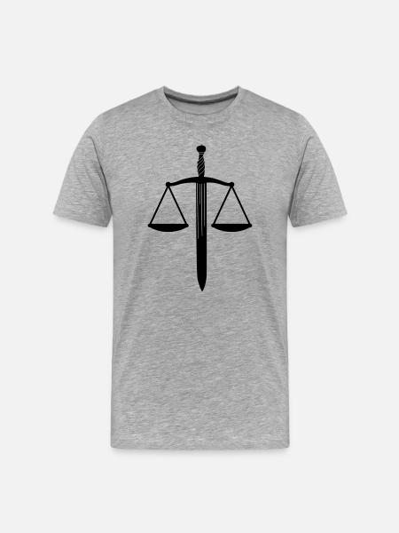 Balance à plat avec épée - T-shirt bio Premium Homme - gris chiné