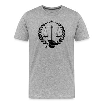 Schuppen gerade im Lorbeerkranz - Männer Premium Bio T-Shirt - Grau meliert - Vorne - Damien (186cm)
