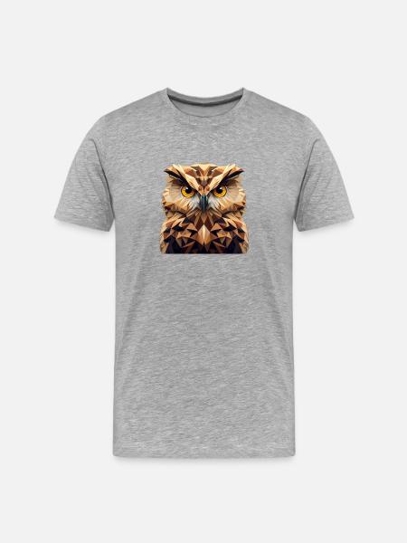 Polygon Owl - Men's Premium Organic T-Shirt - heather grey