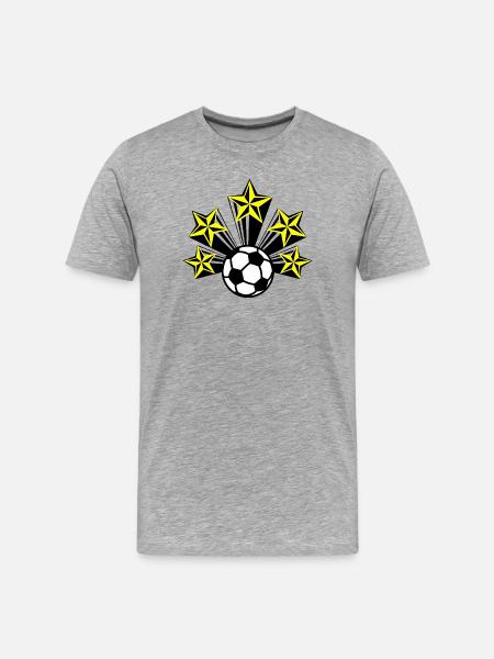 Fußball mit Stars - Männer Premium Bio T-Shirt - Grau meliert