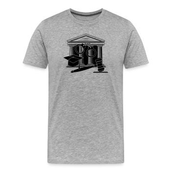 Logo du tribunal, du juge ou de l’avocat - T-shirt bio Premium Homme - gris chiné - Devant - Damien (186cm)