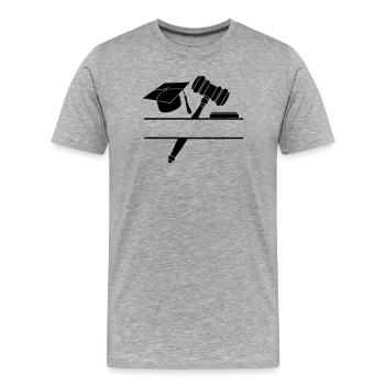 Monogramme juge avocat - T-shirt bio Premium Homme - gris chiné - Devant - Damien (186cm)