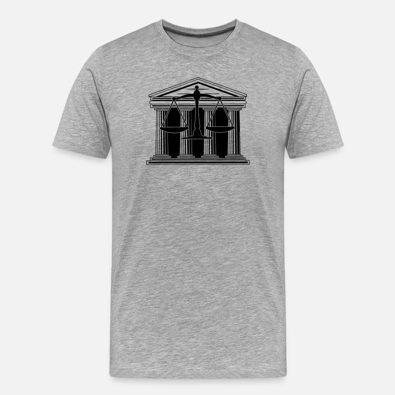 Gericht mit Waage - Männer Premium Bio T-Shirt - Grau meliert