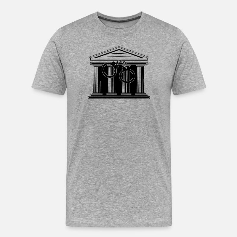 Gerichtshandschellen - Männer Premium Bio T-Shirt - Grau meliert