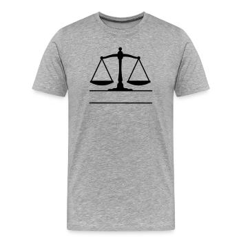 Libra of Justice - Men's Premium Organic T-Shirt - heather grey - Front - Damien (186cm)