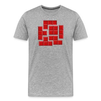 Schokolade, ich liebe Schokolade, schokoladensüchtig - Männer Premium Bio T-Shirt - Grau meliert - Vorne - Damien (186cm)