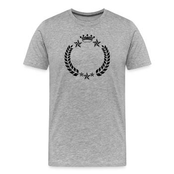 Couronne de laurier de la couronne d’étoiles - T-shirt bio Premium Homme - gris chiné - Devant - Damien (186cm)