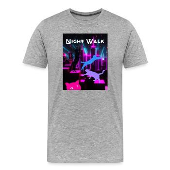 Cool Cats CAT NIGHT WALK Big City Party Time Neon - Men's Premium Organic T-Shirt - heather grey - Front - Damien (186cm)