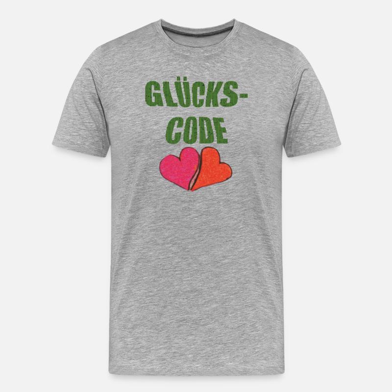 glückscode - Männer Premium Bio T-Shirt - Grau meliert